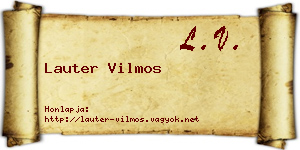 Lauter Vilmos névjegykártya